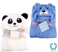 Premium Hooded Microfiber Baby Wrapper  for all season Towel IN PINK And BLUE  - 0-6 Months New Born Baby